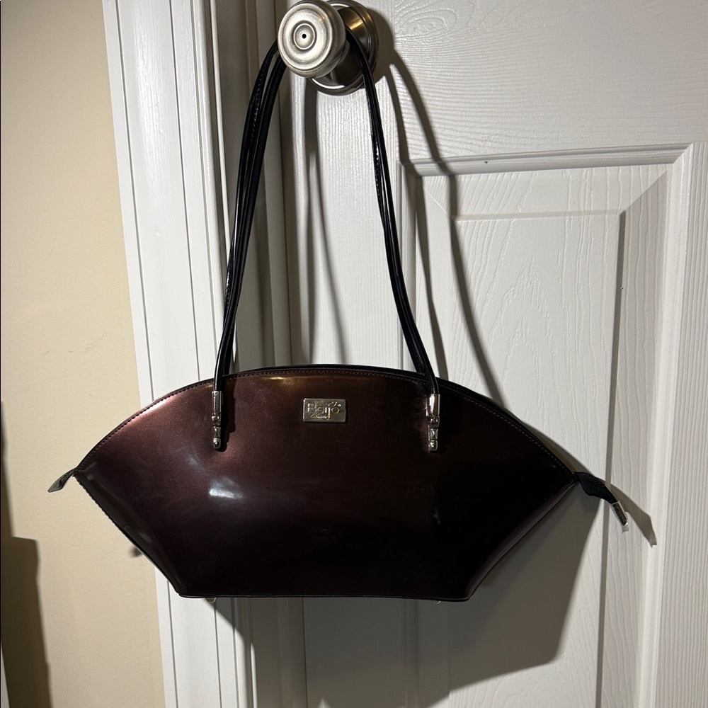 Beijo half moon Black and Bronze Shoulder Bag